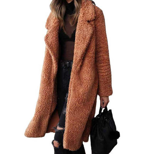 Autumn Winter Faux Fur Coat Women Warm Teddy Bear Coat