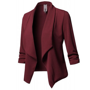 Women Black Blazers Cardigan Coat 2020 Long Sleeve Women Blazers