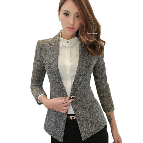 Women Notched Collar Blazer With Slanted Pocket New Fall Winter